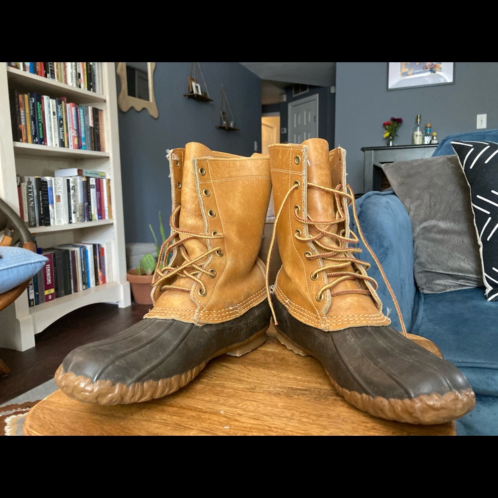 LL Bean Boots - Vintage 80s, Tan, 9 inch, 8 Ws